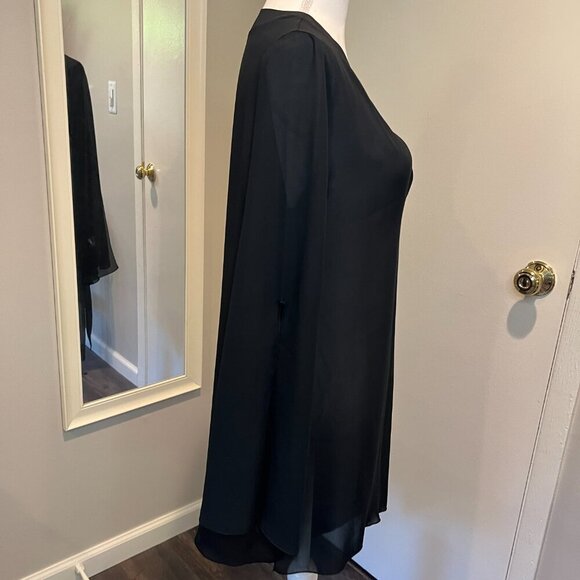 La Palapa Black Sheer Asymmetrical Tunic Swim Cover up, Size Medium - Picture 6 of 16